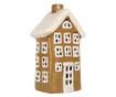 Christmas Candle Brown White Ceramic House 12x8x19 cm thumbnail 4