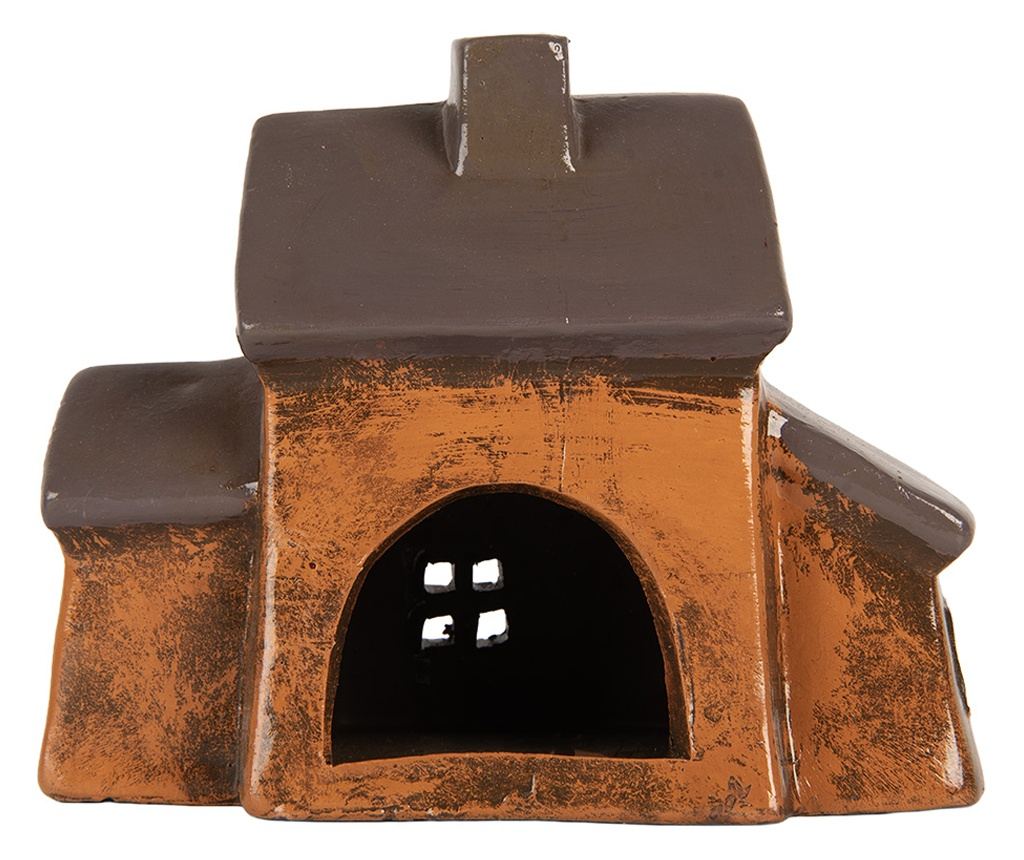 Christmas Candle Ceramic House Multicolored 20x11x16 cm - 2