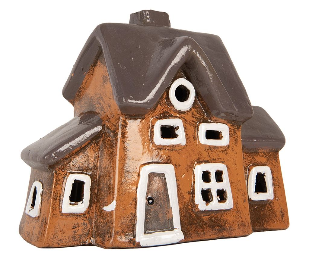 Christmas Candle Ceramic House Multicolored 20x11x16 cm - 4