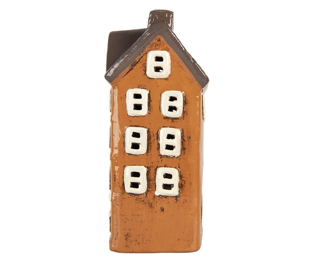 Multicolor Ceramic Christmas House Candle 12x10x23 cm - 2