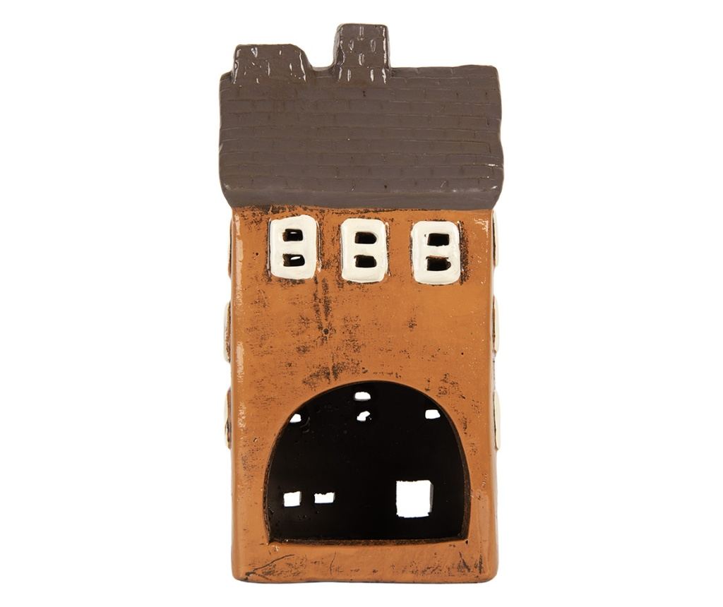 Multicolor Ceramic Christmas House Candle 12x10x23 cm - 3