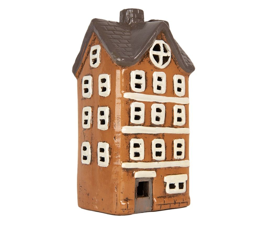 Multicolor Ceramic Christmas House Candle 12x10x23 cm - 4
