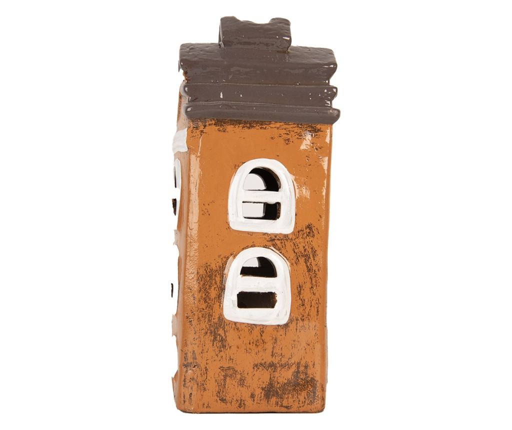 Multicolor Ceramic Christmas House Candle 13x10x24 cm - 2