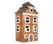 Multicolor Ceramic Christmas House Candle 13x10x24 cm thumbnail 3