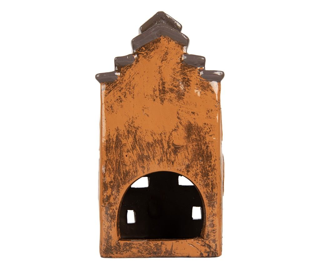 Multicolor Ceramic Christmas House Candle 13x10x24 cm - 4