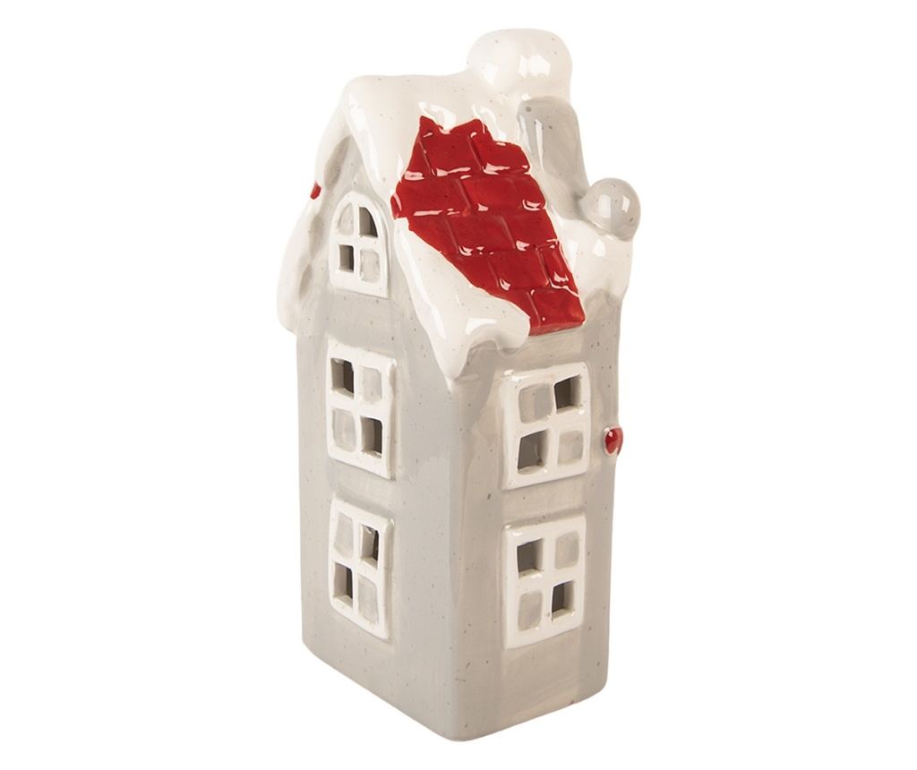 Multicolor Ceramic Christmas House with LED 11x9x22 cm - 3