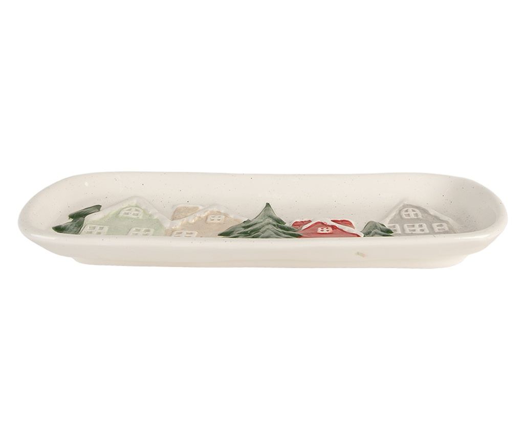 Multicolor Ceramic Christmas Plate 30x12x3 cm - 2
