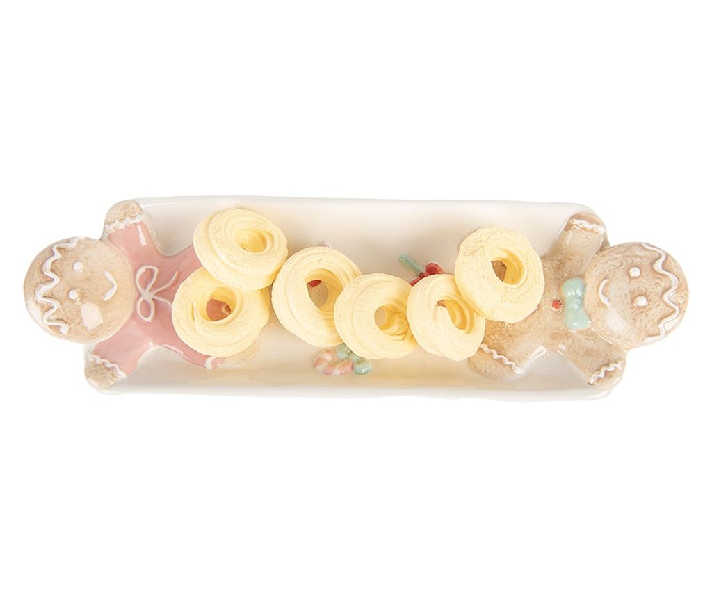 Gingerbread Christmas Plate, Multicolored Ceramic, 31x10x5 cm - 3