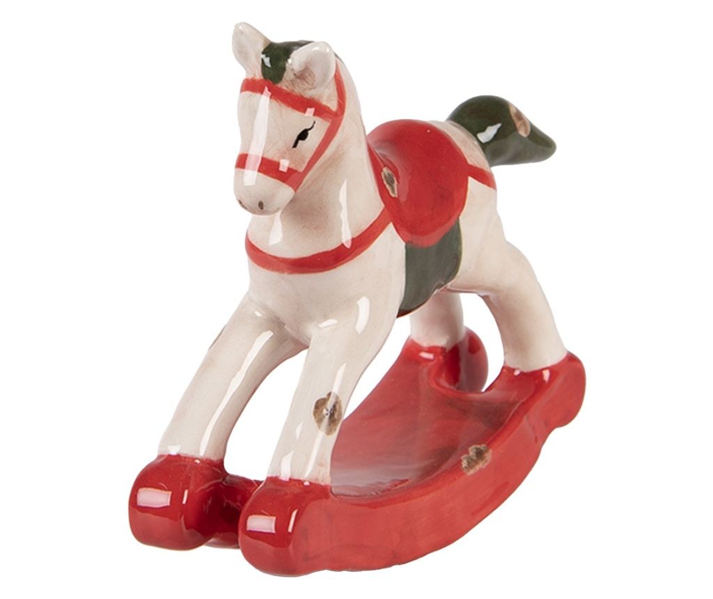 Multicolor Ceramic Christmas Horse Figurine 12x4x11 cm - 2