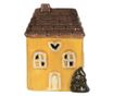 Yellow and Brown Ceramic Christmas House with LED 7x6x10 cm thumbnail 2