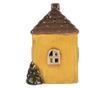 Yellow and Brown Ceramic Christmas House with LED 7x6x10 cm thumbnail 4
