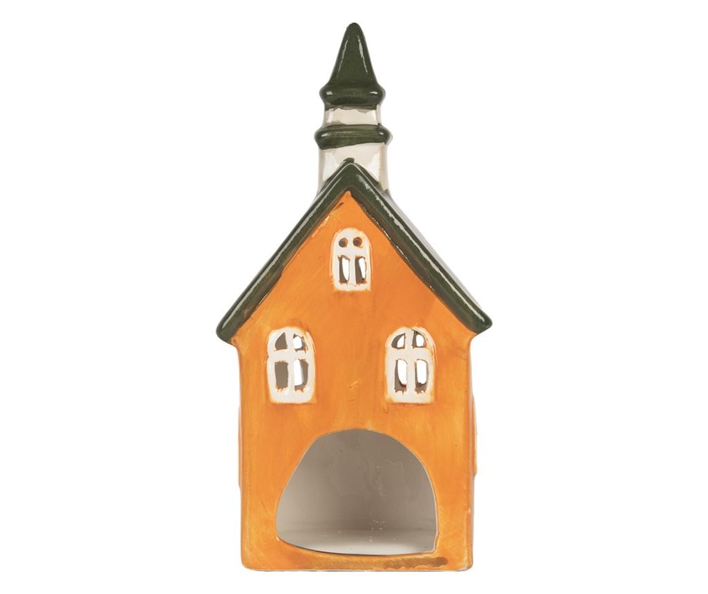 Multicolor Ceramic Christmas House Candle 10x7x21 cm - 2