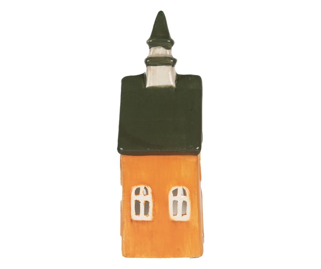 Multicolor Ceramic Christmas House Candle 10x7x21 cm - 3