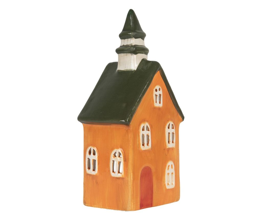 Multicolor Ceramic Christmas House Candle 10x7x21 cm - 4