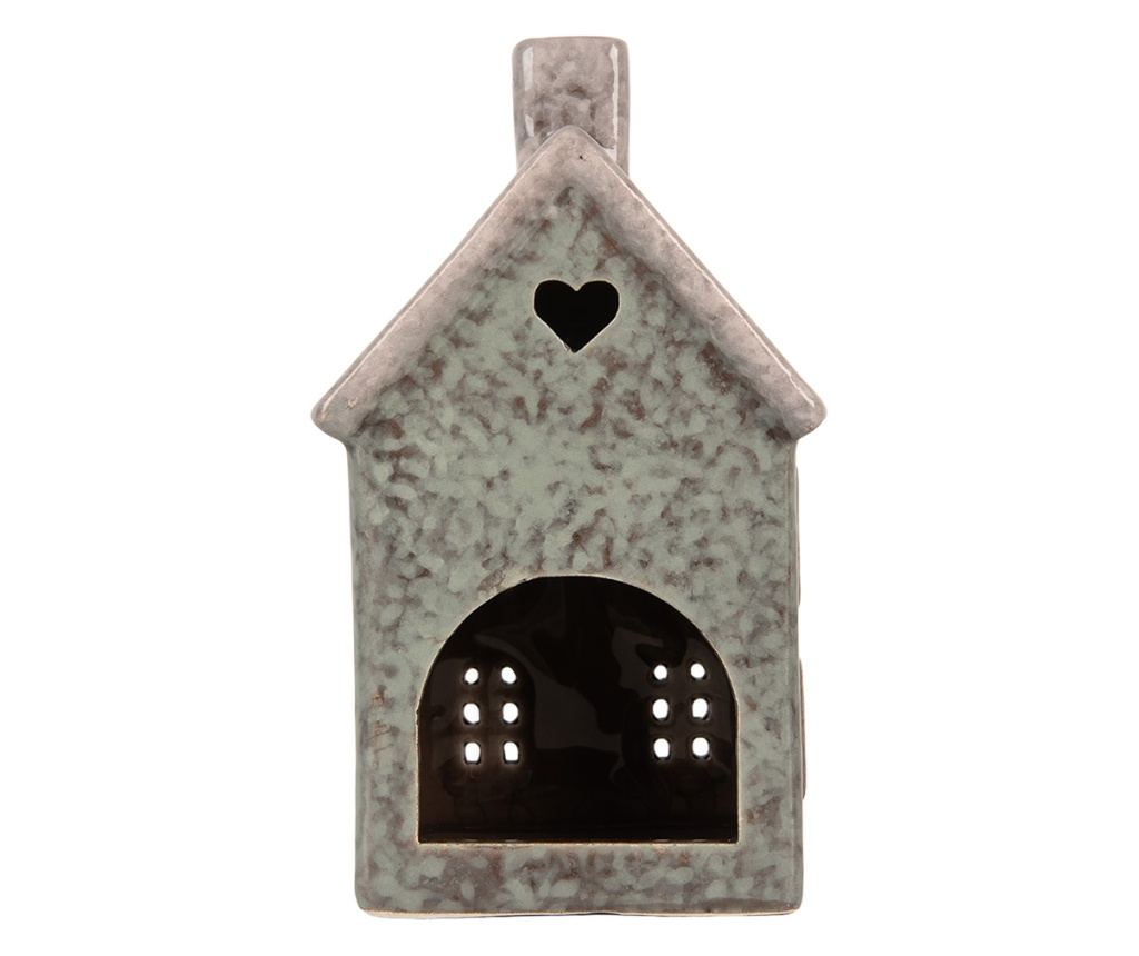 Christmas House Candle, Ceramic, Green and Brown, 8x7x14 cm - 2