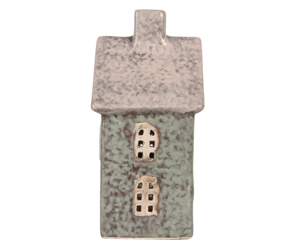 Christmas House Candle, Ceramic, Green and Brown, 8x7x14 cm - 3