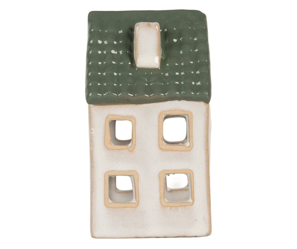 Multicolor Ceramic Christmas House Candle 7x7x13 cm - 3