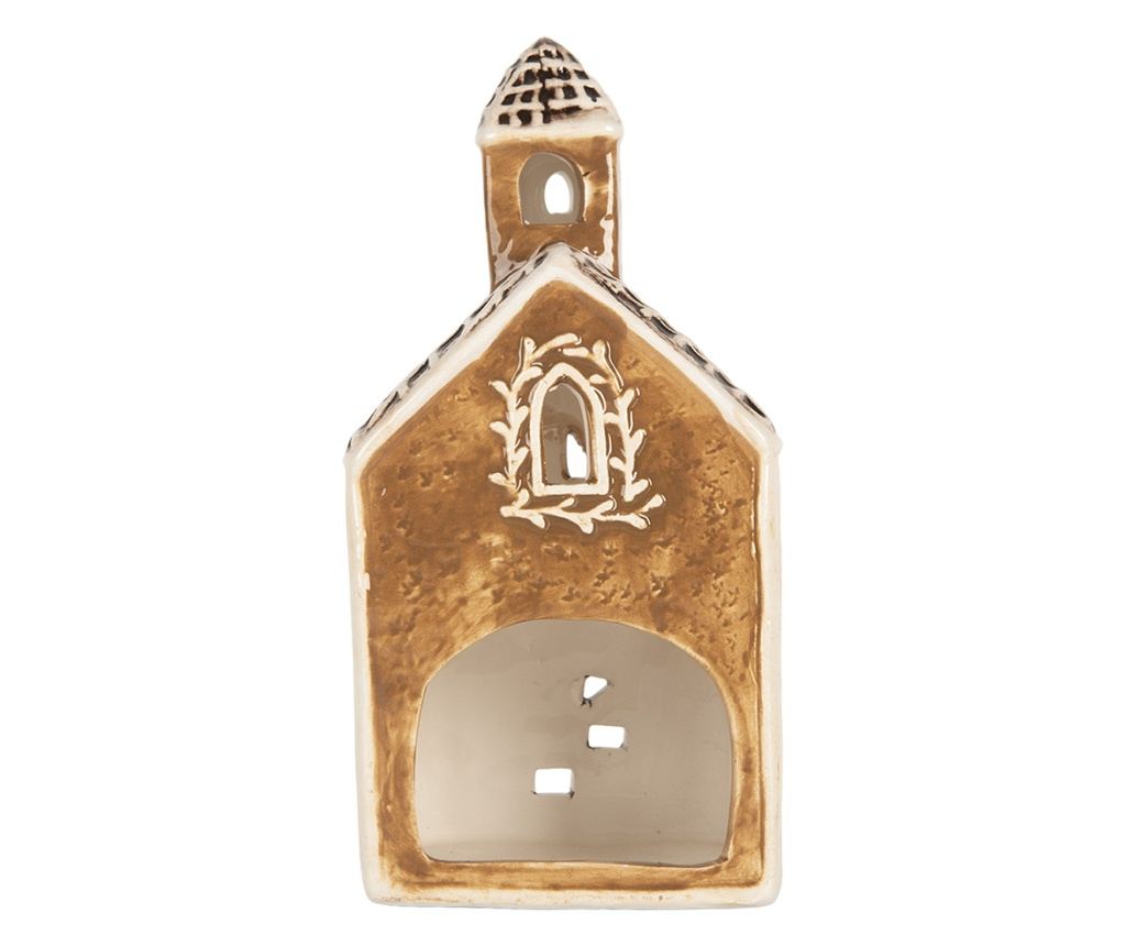 Candela Christmas House white brown ceramic 8x7x17 cm - 2