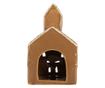 Christmas House Candle Holder, White and Brown Ceramic, 10x10x16 cm thumbnail 2