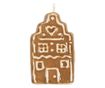 Set of 3 Christmas Tree Ornaments, Brown and White Ceramic Houses, 4x4x6 cm thumbnail 1
