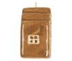 Set of 3 Christmas Tree Ornaments, Brown and White Ceramic Houses, 4x4x6 cm thumbnail 3