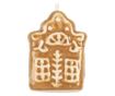 Set of 3 Christmas Tree Ornaments Ceramic Houses 4x4x5 cm thumbnail 1