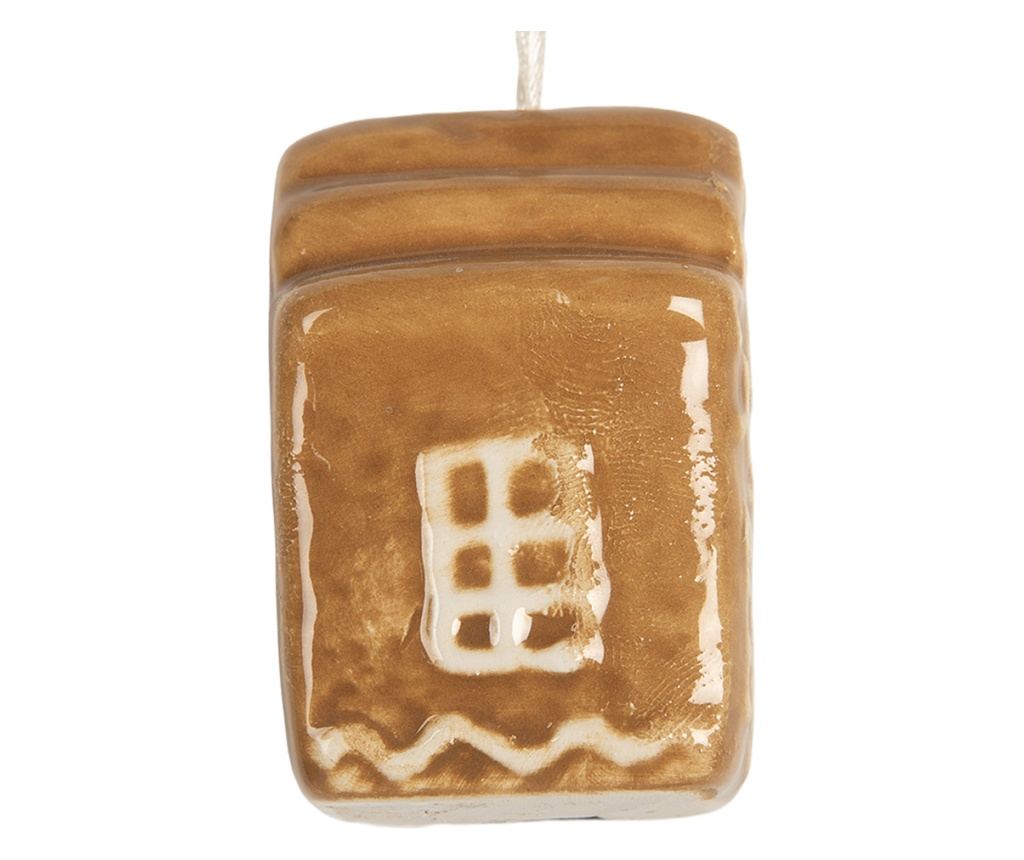 Set of 3 Christmas Tree Ornaments Ceramic Houses 4x4x5 cm - 3