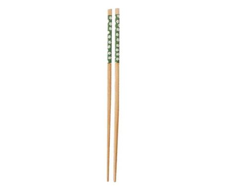 Set 5 perechi bețișoare Pufo din bambus pentru sushi, 22 cm, maro/verde