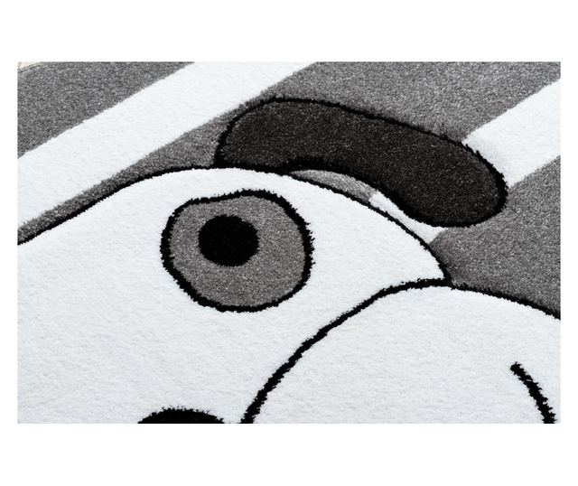 Sivi okrugli tepih s uzorkom psića, promjera 120 cm