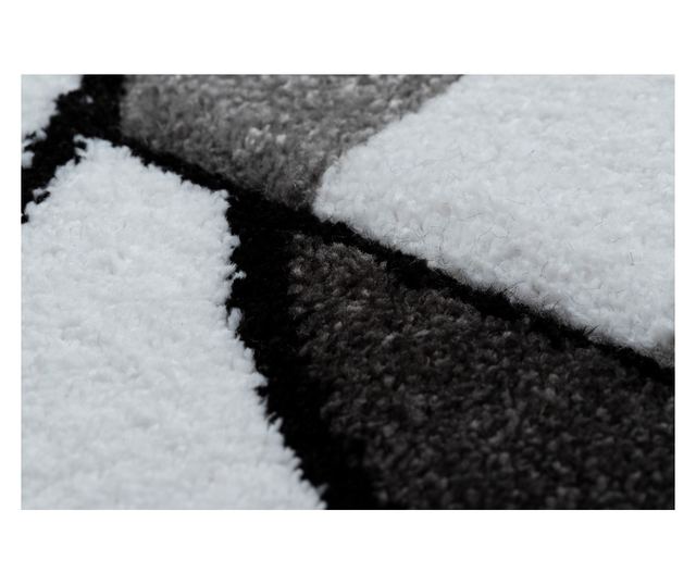 Sivi okrugli tepih s uzorkom psića, promjera 120 cm