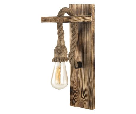Stenska svetilka Squid Lighting, les, 11x18x40 cm, E27, z 1 žarnico, maks. 100 W, Woody Wall Rope