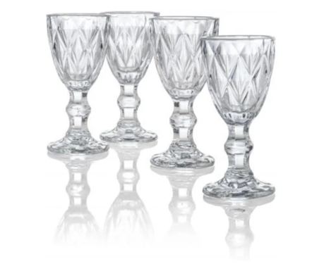 Set 6 Pahare Aperitiv din Sticlă cu Picior și Model Elegant Capacitate 60 ml Design Vintage Ideal pentru Lichior – ABYZ™