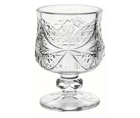 Set 6 Pahare din Sticlă cu Picior Decorativ – Model Vintage Elegant, Capacitate 45 ml, Ideal pentru Lichior și Aperitive – ABYZ™