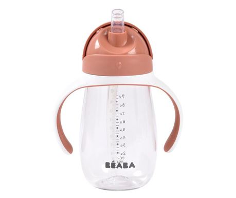 Cana cu pai din Tritan Beaba 300 ml Terracotta