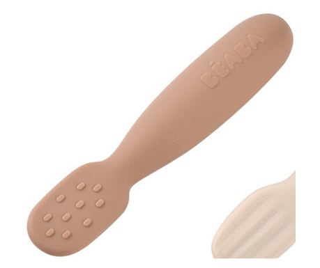 Set 2 linguri silicon Beaba Praline/Clay