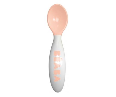 Set lingurita si furculita ergonomica Beaba Pink