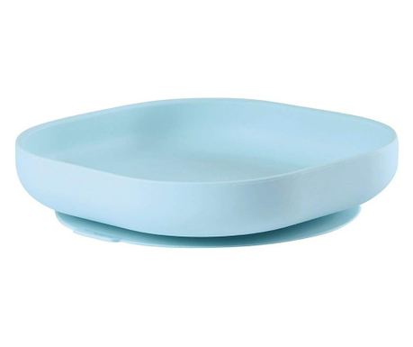 Farfurie silicon cu ventuza Beaba Light Blue