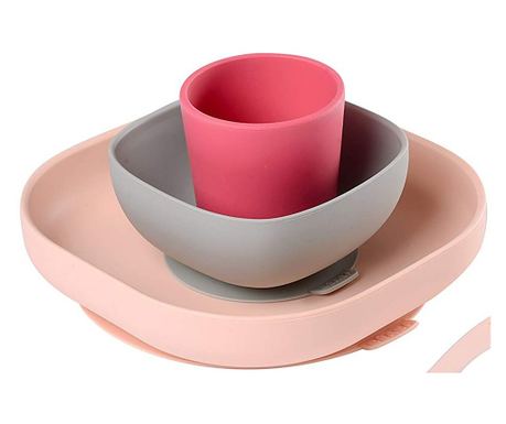 Set de masa silicon Beaba 4 piese Pink