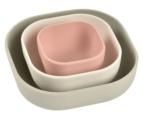 Set 3 boluri din silicon Beaba Velvet Grey