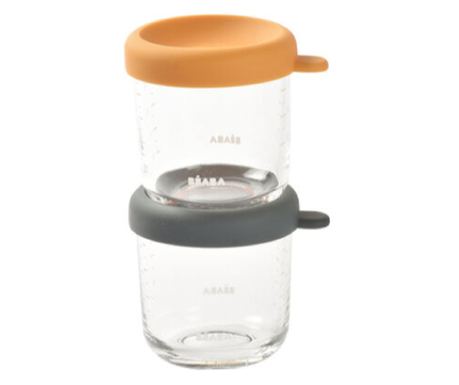 Set 6 recipiente sticla Beaba 250 ml Sunrise Colormix
