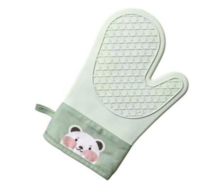 Manusa de bucatarie Pufo Baking din silicon pentru gratar sau cuptor, captusita, 28 cm, verde