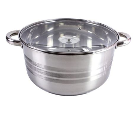 Ανοξείδωτη Κατσαρόλα με Γυάλινο Καπάκι 24x12 5.5 L, AZHOME