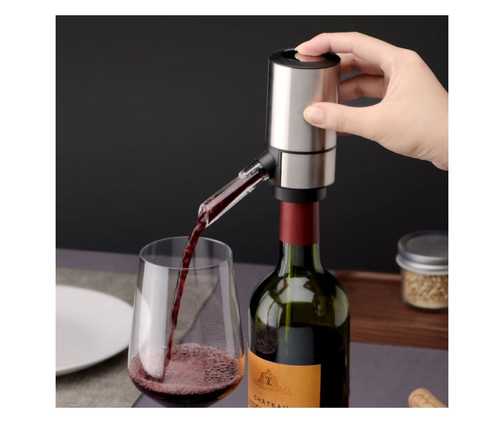 Decantor cu aerator electric, AB Luxury Concept®, pentru vin cu baza suport inclusa, usor de utilizat si depozitat, design elega - 2