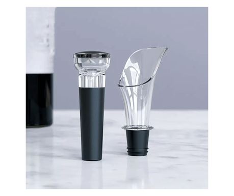 Set 2-in-1 pentru vin, aerator pourer vin + dop vacuum, AB Luxury Concept®, cu sistem de blocare, reutilizabil, potrivit pentru 