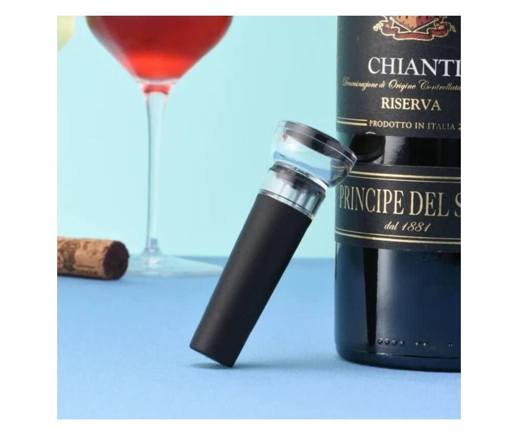Set 2-in-1 pentru vin, aerator pourer vin + dop vacuum, AB Luxury Concept®, cu sistem de blocare, reutilizabil, potrivit pentru - 5