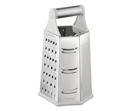 Răzătoare de legume Kinghoff KH 1991, 4 laturi, 6 suprafețe, oțel inoxidabil, argintiu