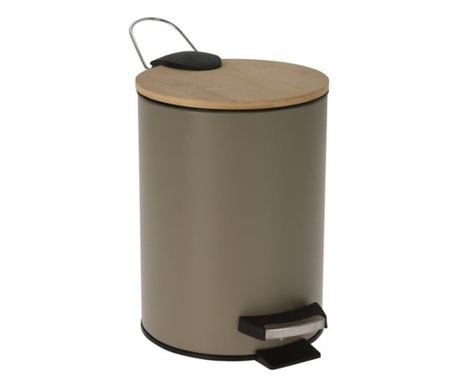 Odpadkový koš Bathroom Solutions, polypropylen/bambus, 17x24 cm, 3 l, šedý