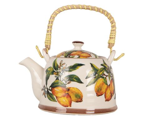 Višebojni keramički čajnik s infuzerom, dizajn limuna, 18x14x12 cm / 800 ml
