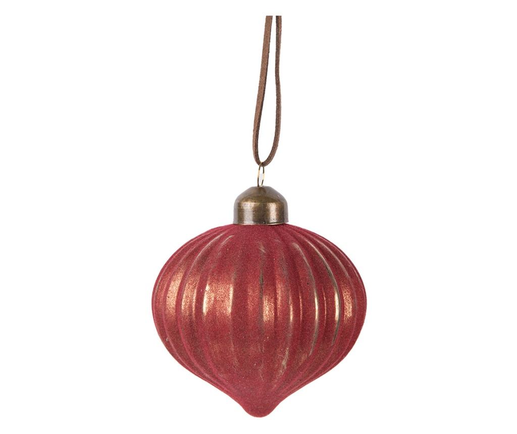 Set of 12 Christmas Tree Red Glass Baubles Ø 8x9 cm - 2