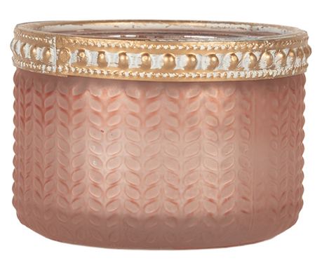 Rose Gold Glass Candle Holder Ø 7x4 cm